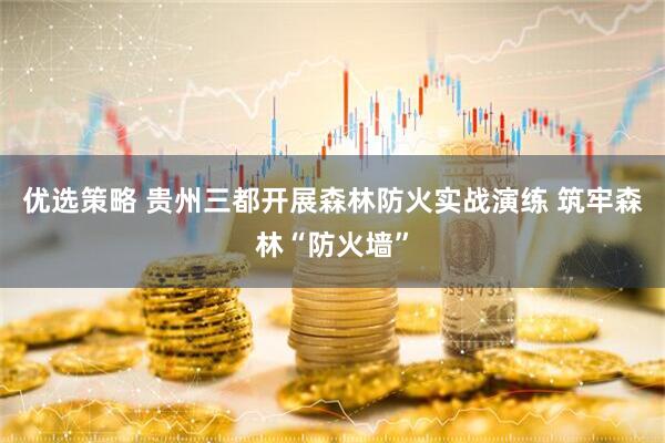 优选策略 贵州三都开展森林防火实战演练 筑牢森林“防火墙”