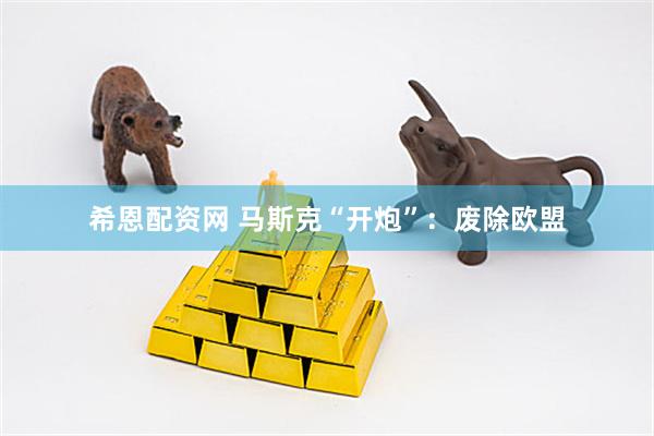 希恩配资网 马斯克“开炮”：废除欧盟