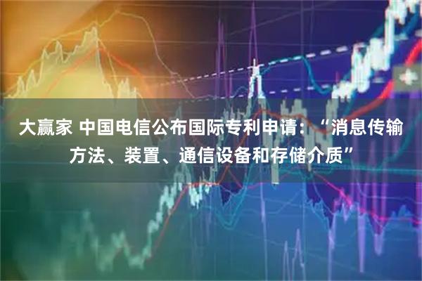 大赢家 中国电信公布国际专利申请：“消息传输方法、装置、通信设备和存储介质”